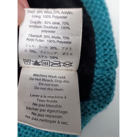 Outdoor Research Multicolor Knit Blue Wool Blend Stripe Beanie Hat Kids 6-12 M/L - Picture 5 of 7